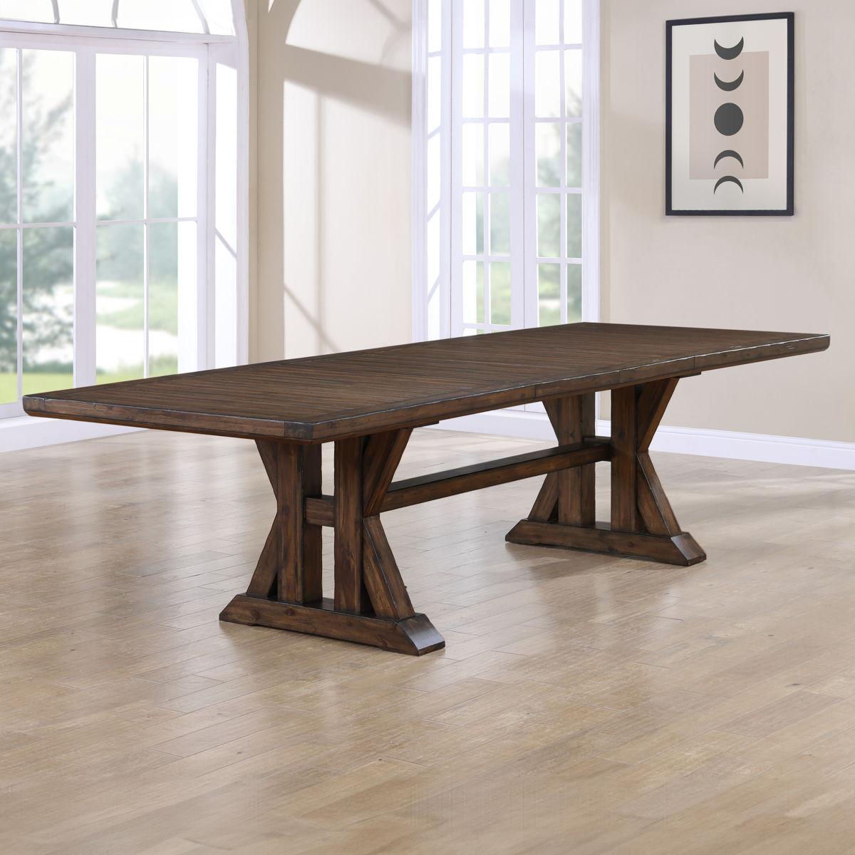 Steve Silver Furniture - Auburn - Table With 2 / 20" Table Leaves - Dark Brown - 5th Avenue Furniture