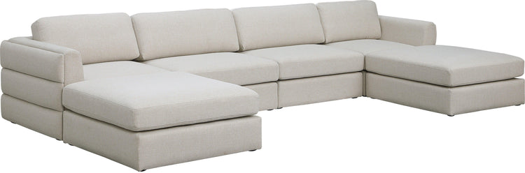 Meridian Furniture - Beckham - Modular Sectional 6 Piece - Beige - Fabric - Modern & Contemporary - 5th Avenue Furniture