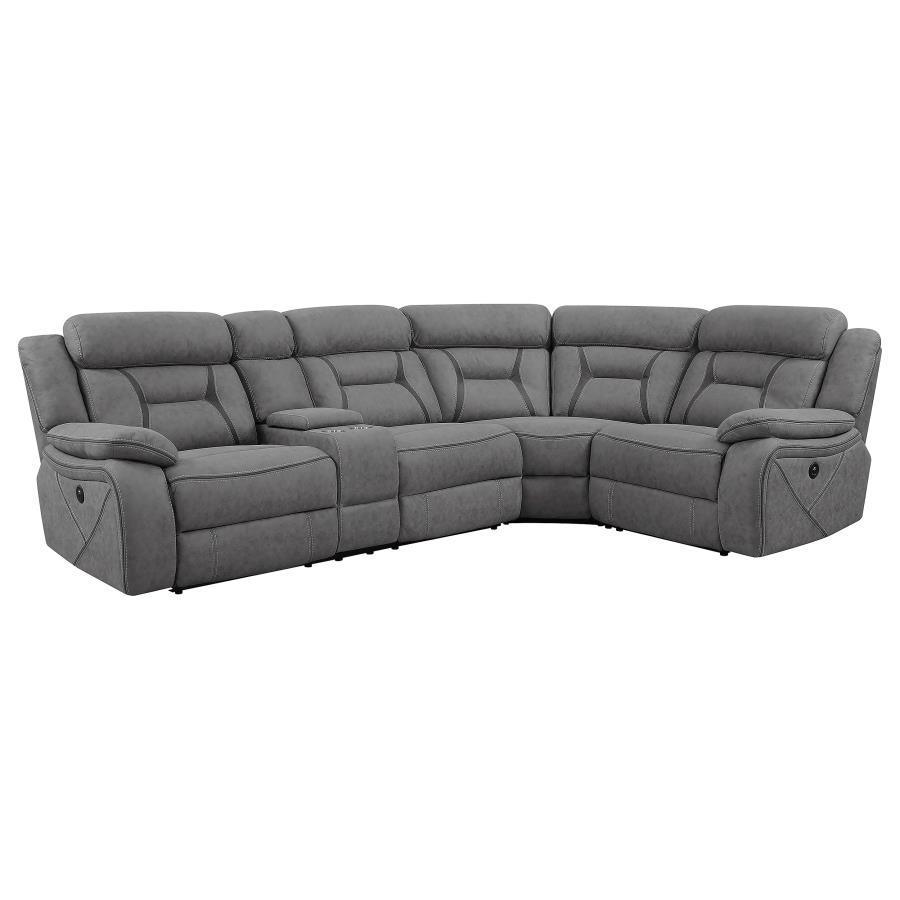 CoasterEssence - Higgins - Four-Piece Upholstered Power Sectional - 5th Avenue Furniture