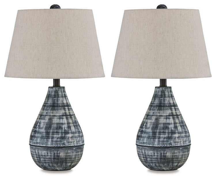 Ashley Furniture - Erivell - Taupe / Black - Metal Table Lamp (Set of 2) - 5th Avenue Furniture