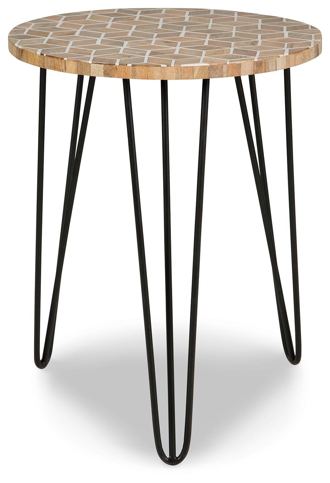 Signature Design by Ashley® - Drovelett - White / Light Brown - Accent Table - 5th Avenue Furniture