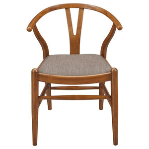 Coaster Fine Furniture - Dinah - Danish Y-Shaped Back Wishbone Dining Side Chair (Set of 2) - Walnut And Brown - 5th Avenue Furniture