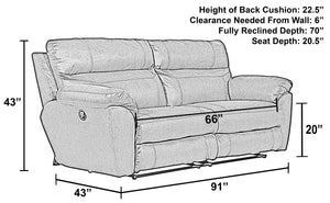 Catnapper - Atlas - Reclining Sofa - Charcoal - 5th Avenue Furniture