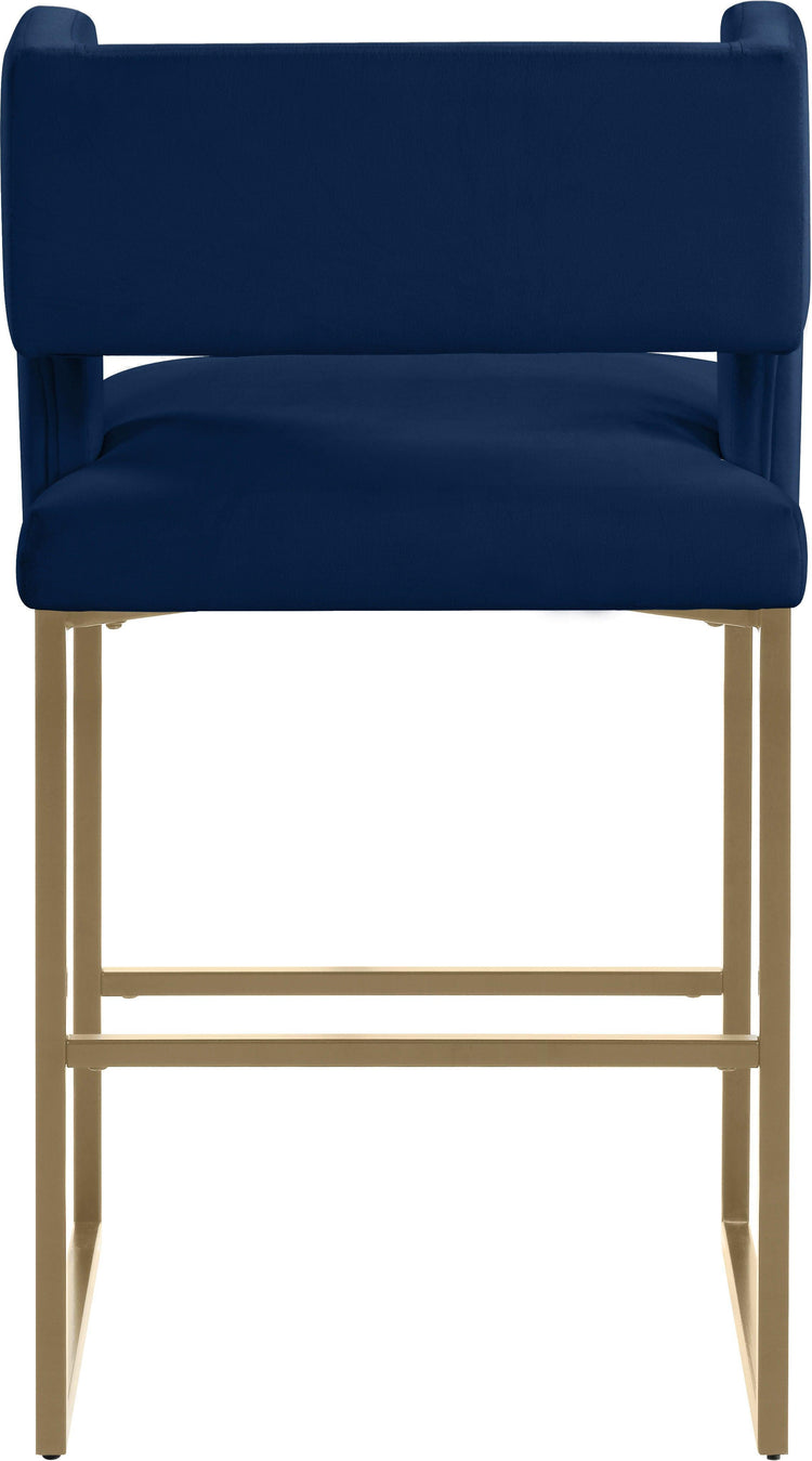 Meridian Furniture - Caleb - Counter Stool with Gold Legs (Set of 2) - 5th Avenue Furniture