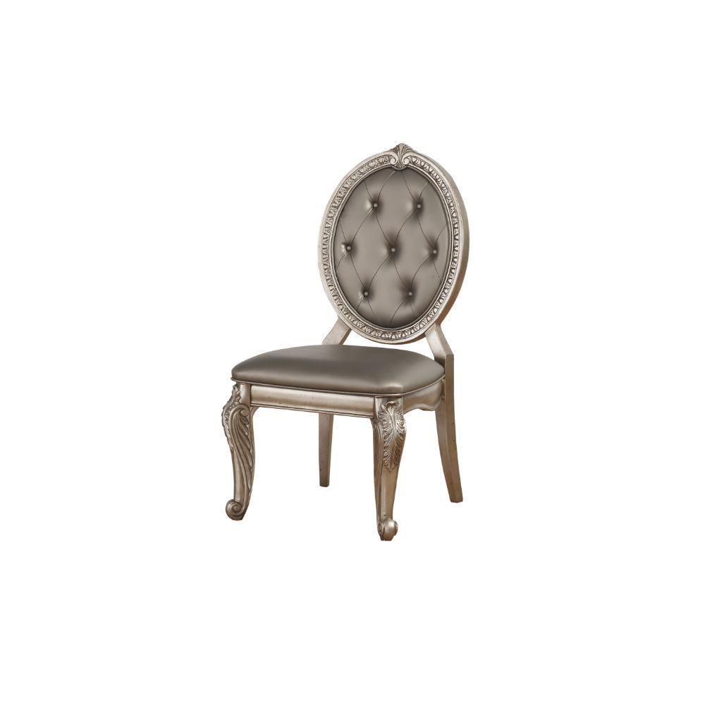 ACME - Northville - Side Chair (Set of 2) - PU & Antique Silver - 5th Avenue Furniture