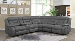 CoasterEssence - Higgins - Four-Piece Upholstered Power Sectional - 5th Avenue Furniture