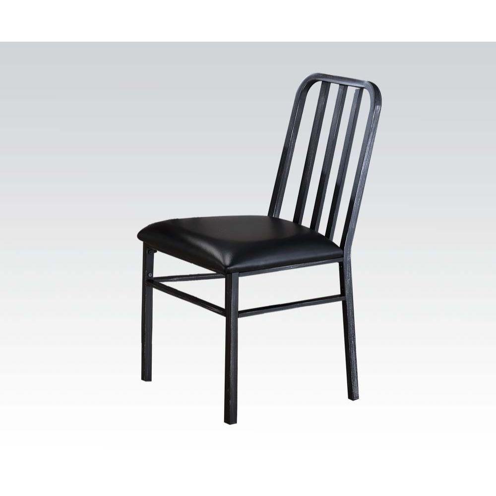 ACME - Jodie - Side Chair (Set of 2) - Black PU & Antique Black - 5th Avenue Furniture