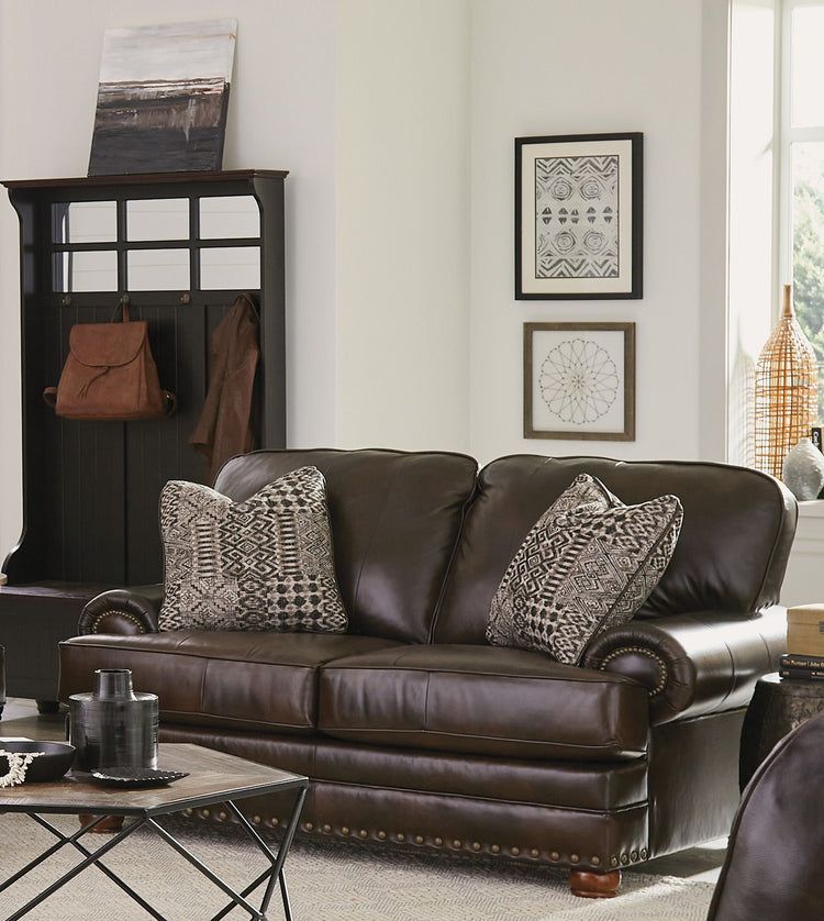 Roberto - Loveseat - Cocoa - Leather - 5th Avenue Furniture