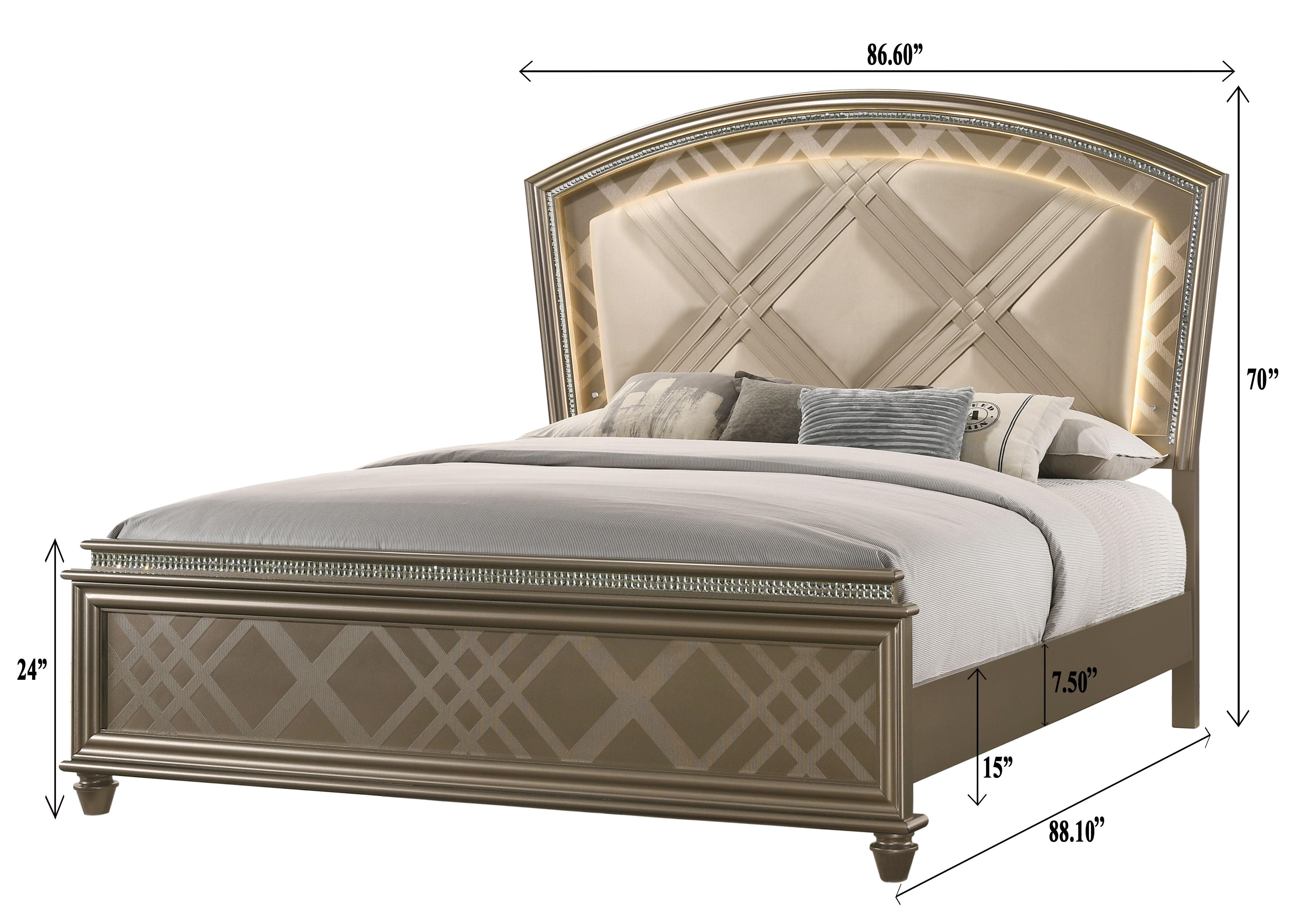 Crown Mark - Cristal - Upholstered Bed - 5th Avenue Furniture