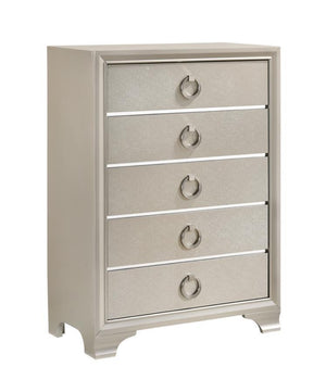 CoasterEveryday - Salford - 5-Drawer Chest - Metallic Sterling - 5th Avenue Furniture