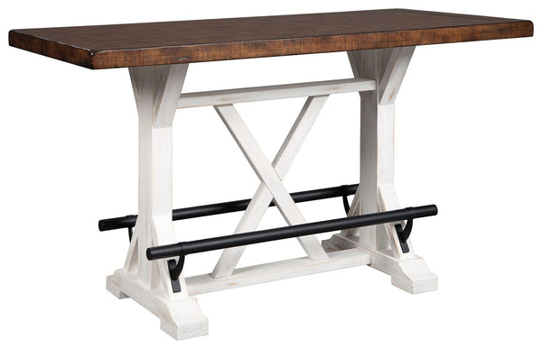 Signature Design by Ashley® - Valebeck - White / Brown - Rectangular Dining Room Counter Table - 5th Avenue Furniture