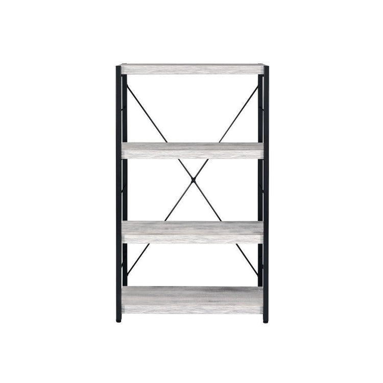 ACME - Jurgen - Bookshelf - Antique White & Black - 5th Avenue Furniture