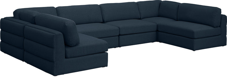 Meridian Furniture - Beckham - Modular Sectional 6 Piece - Navy - Fabric - 5th Avenue Furniture