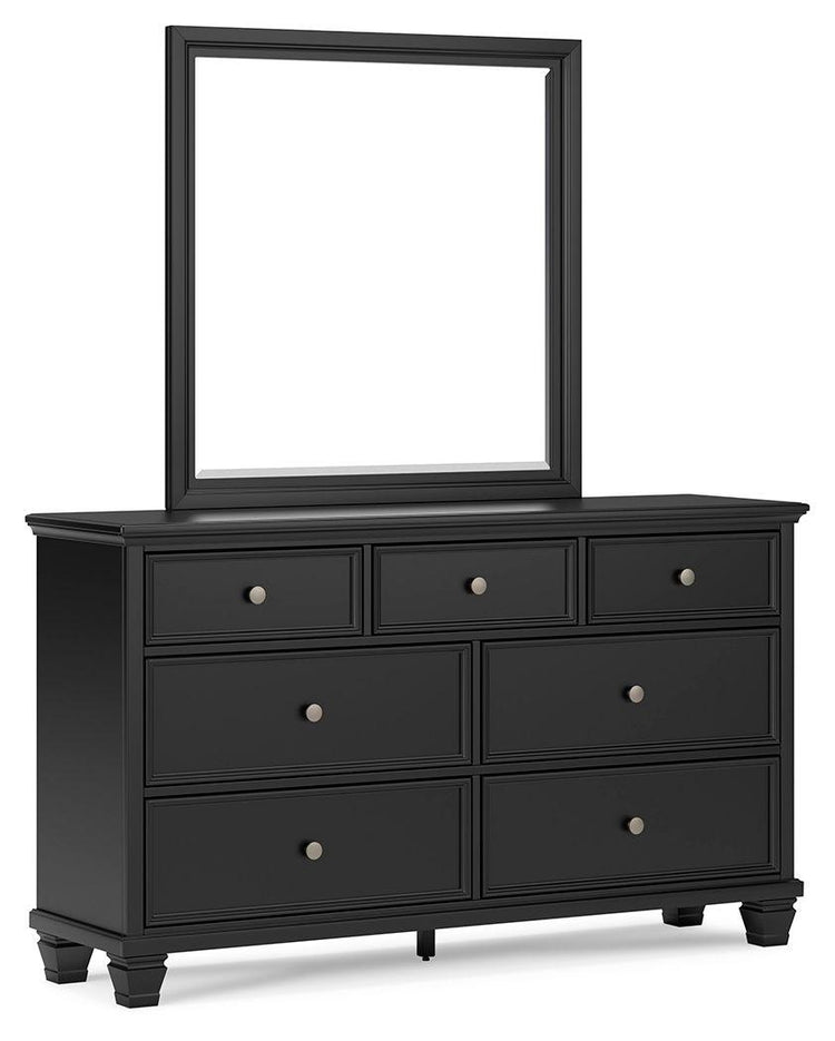 Signature Design by Ashley® - Lanolee - Black - Dresser And Mirror - 5th Avenue Furniture