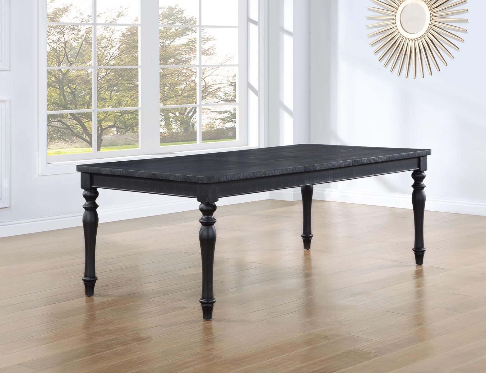 Steve Silver Furniture - Odessa - Dining Table With Leaf - Black - 5th Avenue Furniture