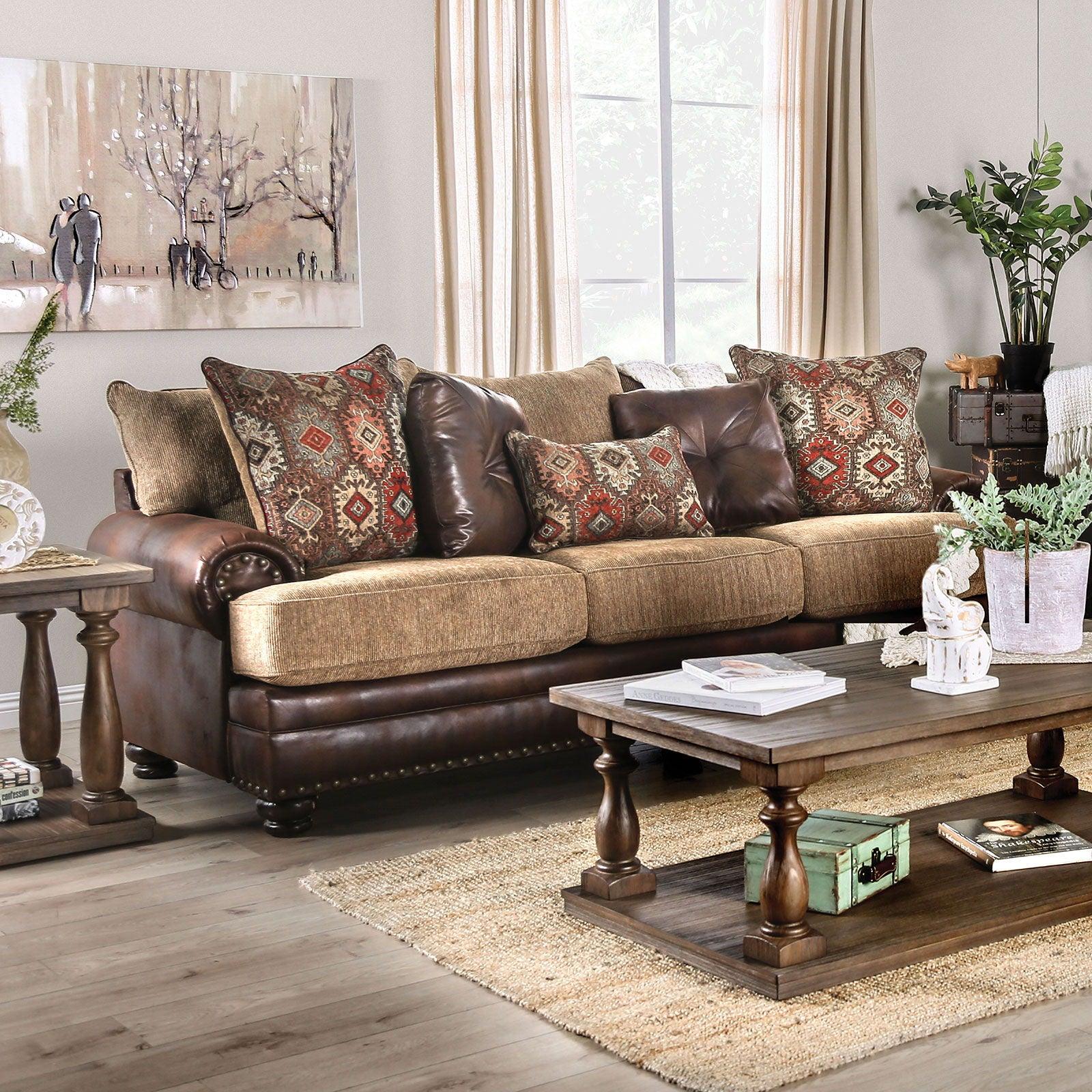 Furniture of America - Fletcher - Sofa - Brown / Tan - 5th Avenue Furniture