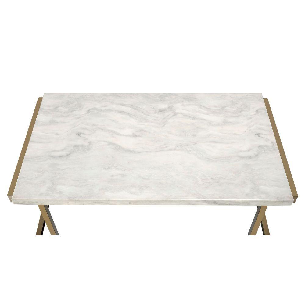 ACME - Boice II - End Table - Faux Marble & Champagne - 5th Avenue Furniture