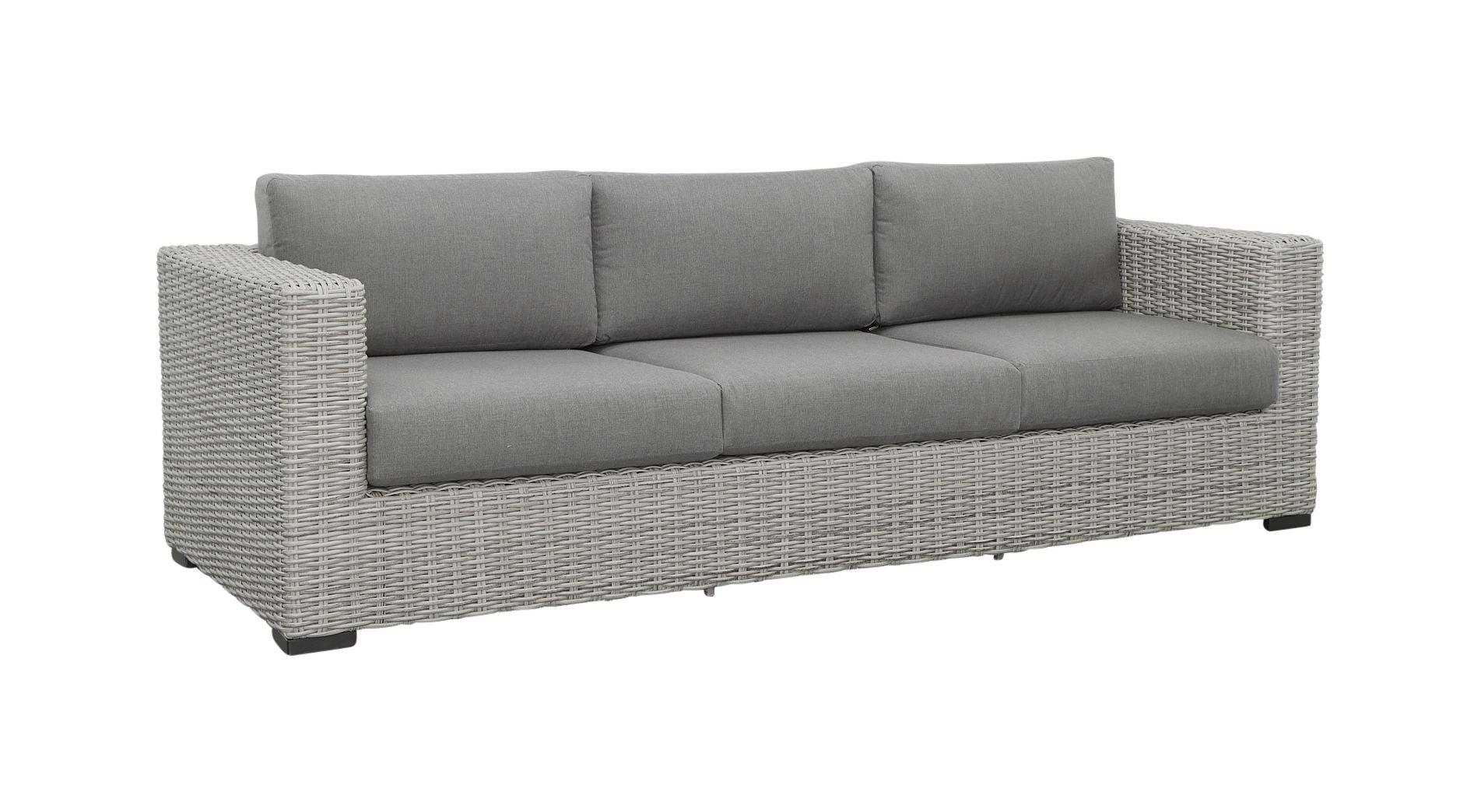 Steve Silver Furniture - Blakley - Outdoor Sofa With Half Round Wicker - Gray - 5th Avenue Furniture