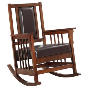 CoasterEssence - Ida - Upholstered Rocking Chair - Tobacco And Dark Brown - 5th Avenue Furniture