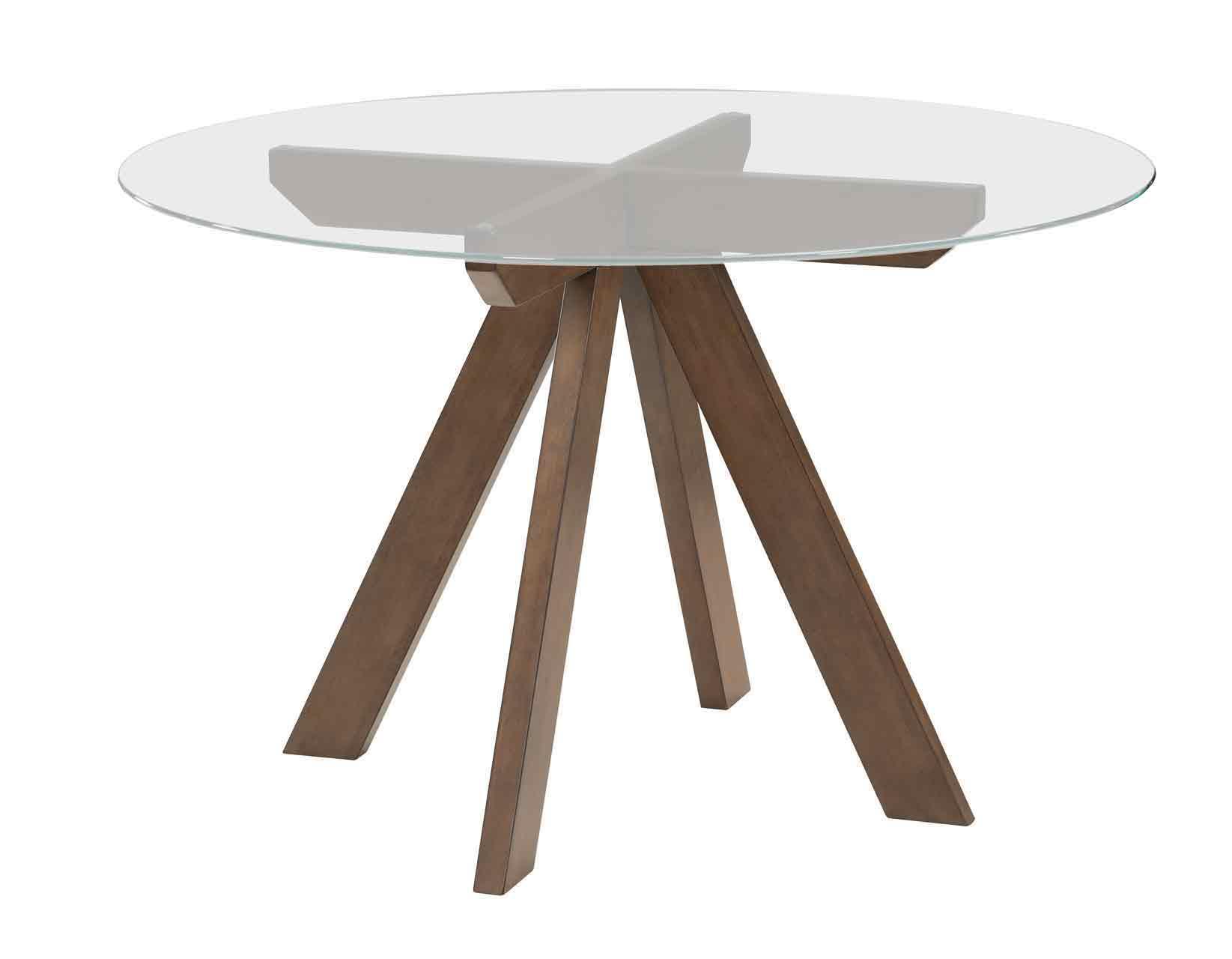 Steve Silver Furniture - Wade - Table Round Glass Top - Dark Brown - 5th Avenue Furniture