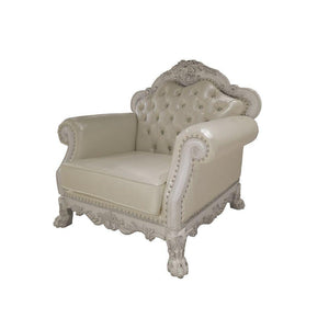 ACME - Dresden Chair - PU & Bone White Finish - 5th Avenue Furniture