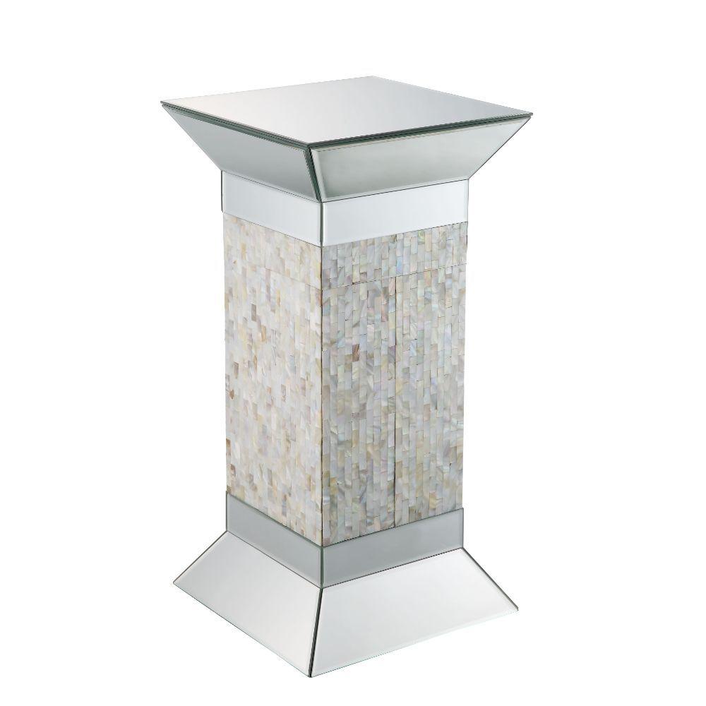 ACME - Huey - Pedestal Stand - Mirrored - 5th Avenue Furniture