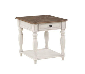 ACME - Florian - End Table - Oak & Antique White Finish - 5th Avenue Furniture