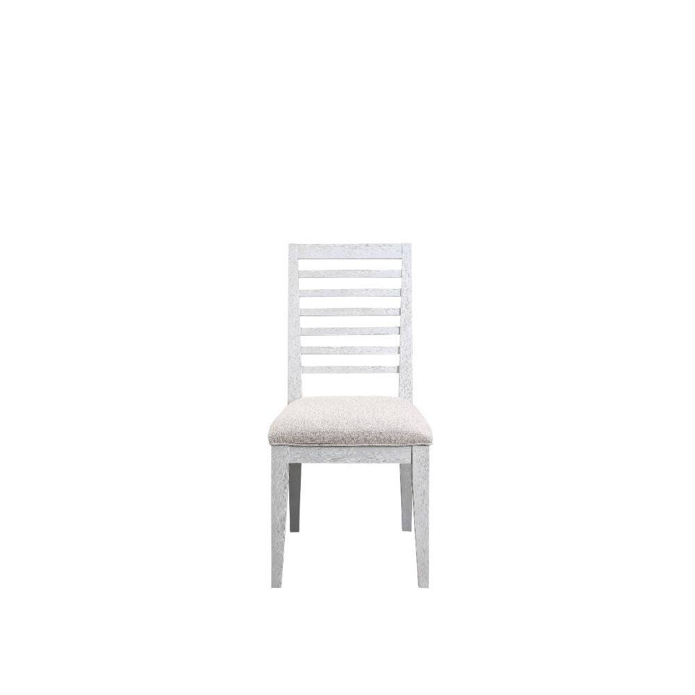 ACME - Aromas - Side Chair (Set of 2) - White Oak & Fabric - 5th Avenue Furniture