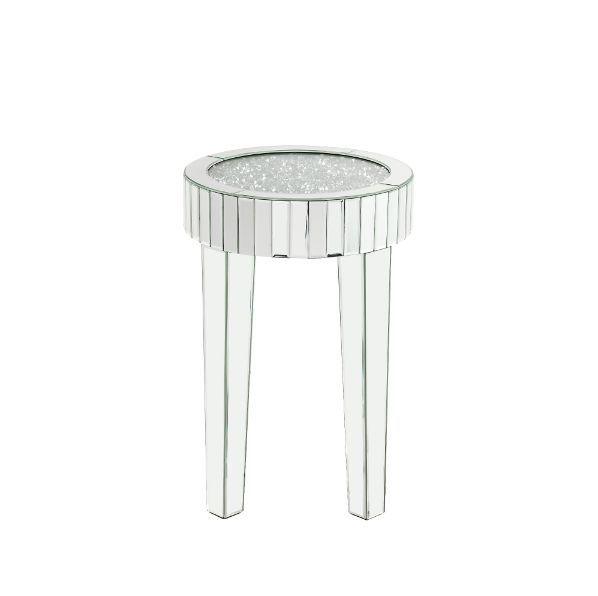ACME - Ornat - End Table - Mirrored & Faux Diamonds - 24" - 5th Avenue Furniture