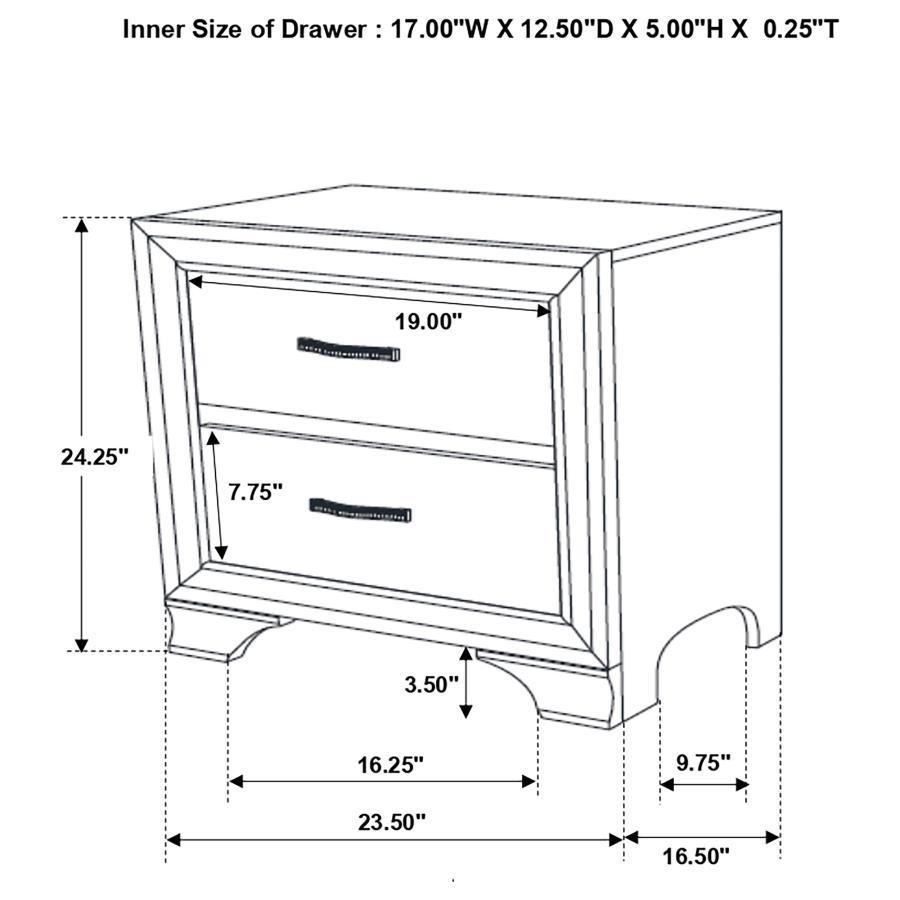 CoasterEveryday - Beaumont - 2-Drawer Rectangular Nightstand - Champagne - 5th Avenue Furniture