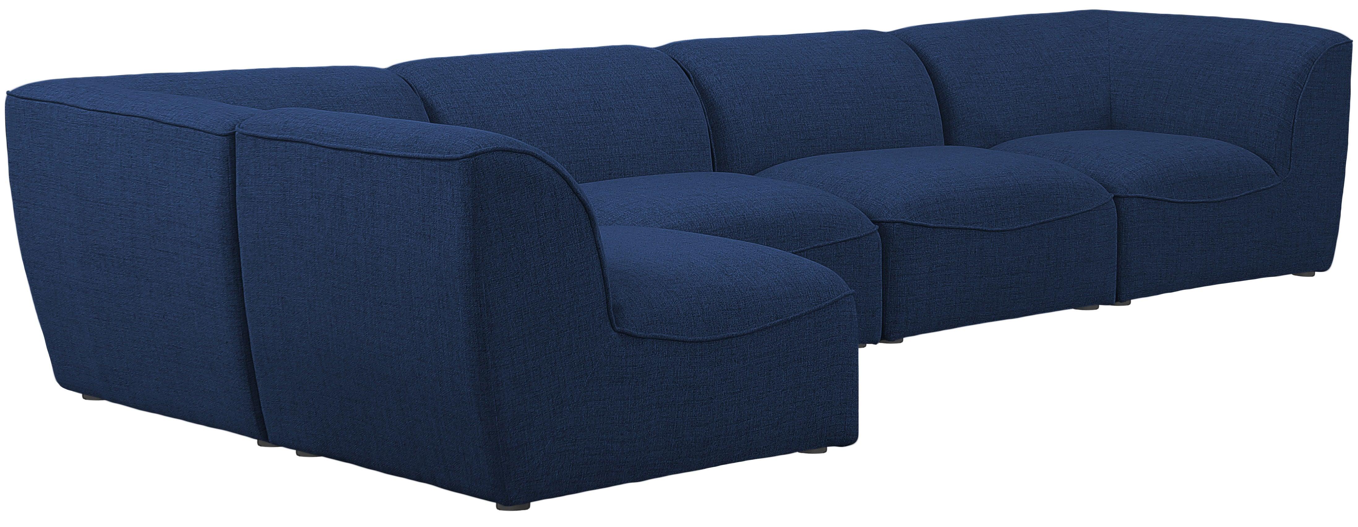 Meridian Furniture - Miramar - Modular Sectional 5 Piece - Navy - 5th Avenue Furniture