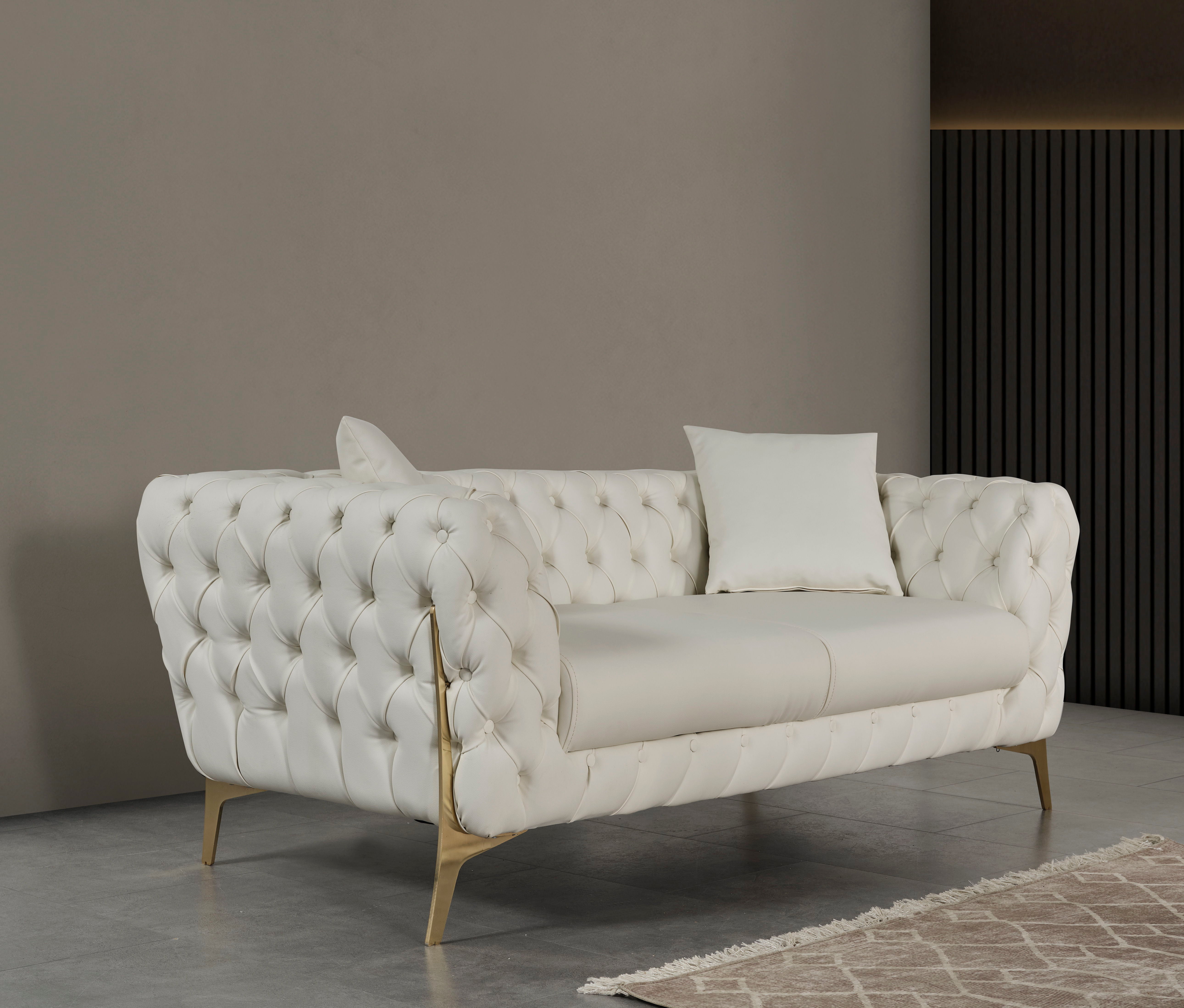 Aurora - Loveseat - Cream - 5th Avenue Furniture