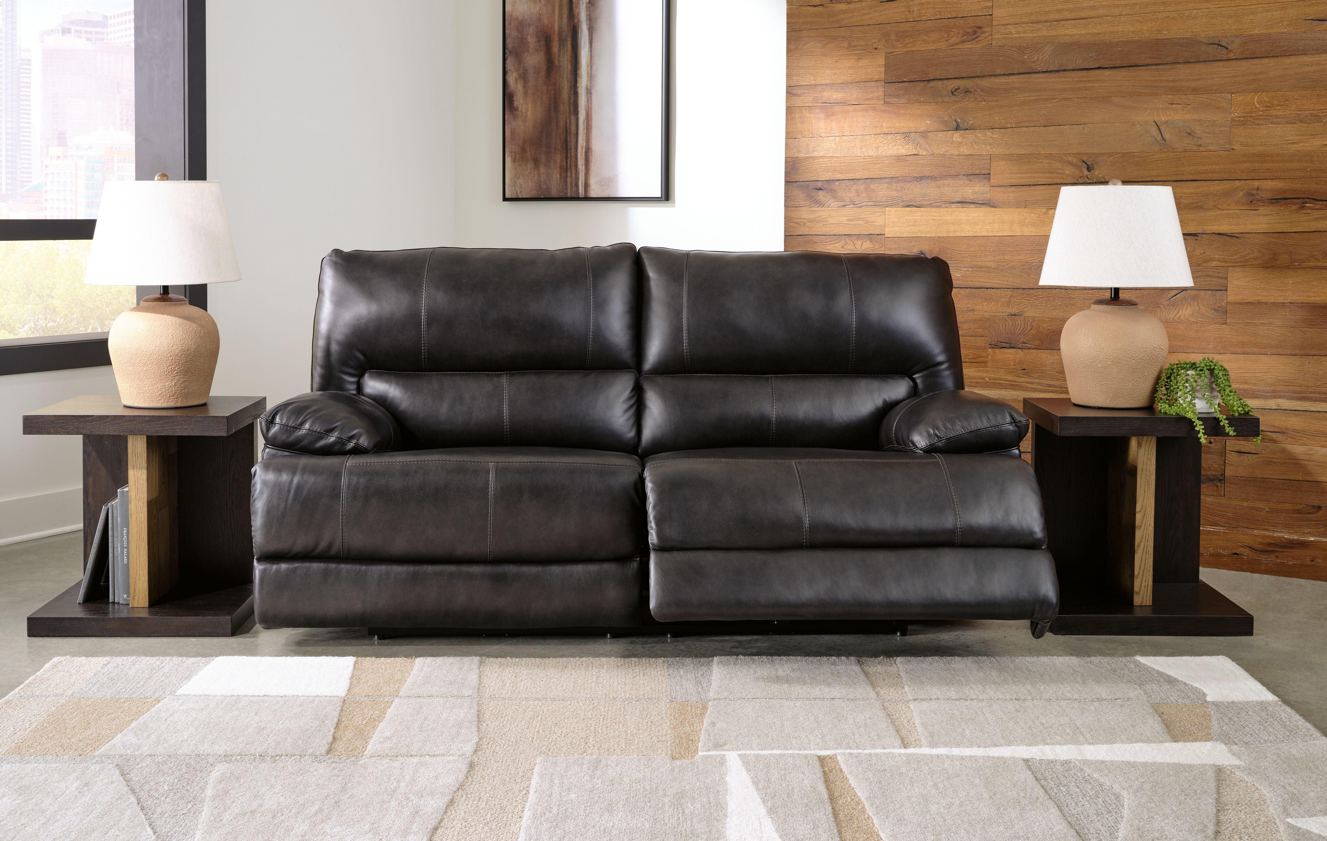 Signature Design by Ashley® - Mountainous - Eclipse - 2 Seat Power Reclining Sofa With Adj Headrest - 5th Avenue Furniture