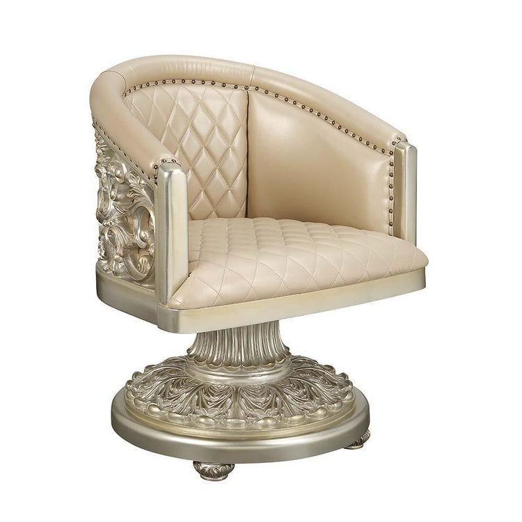 ACME - Sorina - Dining Chair - PU & Antique Gold Finish - 38" - 5th Avenue Furniture