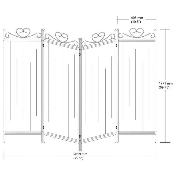 CoasterEveryday - Dove - 4-Panel Folding Screen - Beige And Black - 5th Avenue Furniture