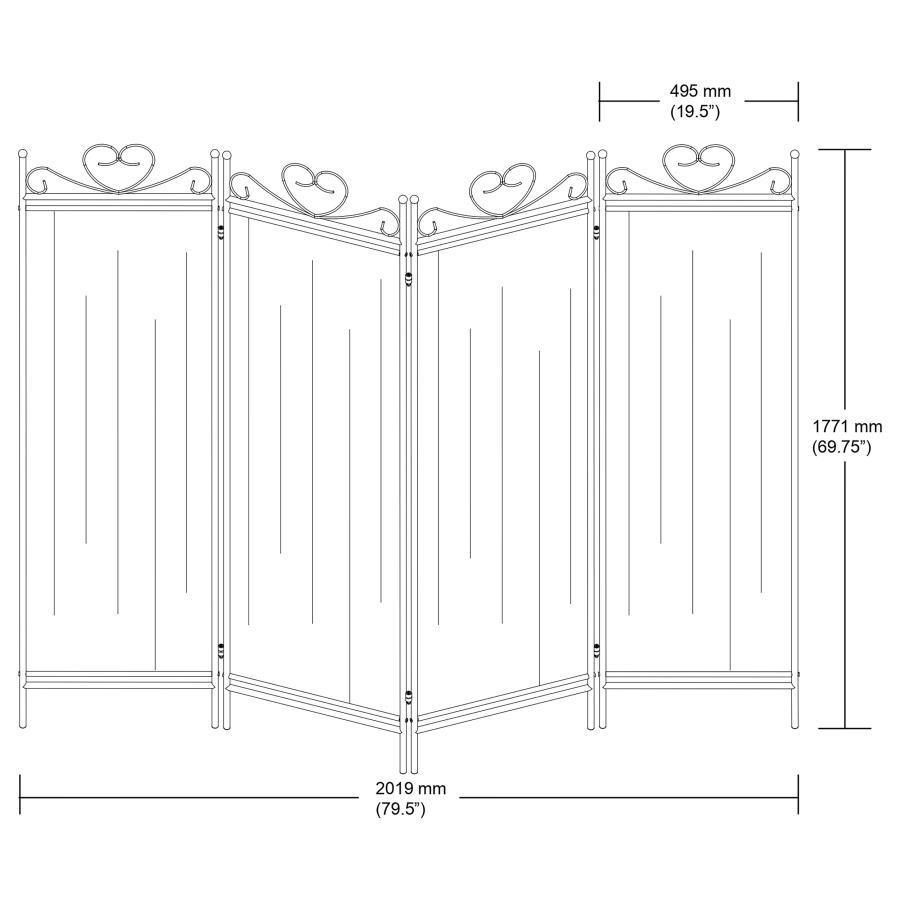 CoasterEveryday - Dove - 4-Panel Folding Screen - Beige And Black - 5th Avenue Furniture