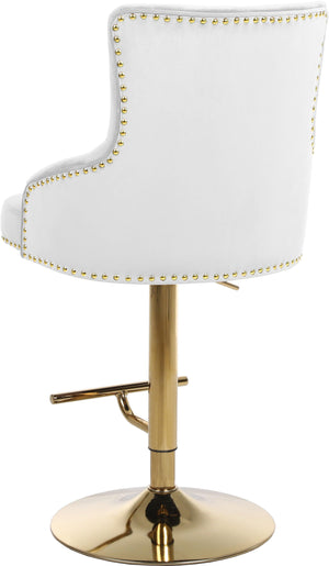 Meridian Furniture - Claude - Adjustable Stool with Gold Base - 5th Avenue Furniture