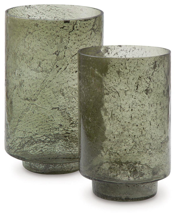 Signature Design by Ashley® - Clarkton - Green - Candle Holder Set (Set of 2) - 5th Avenue Furniture