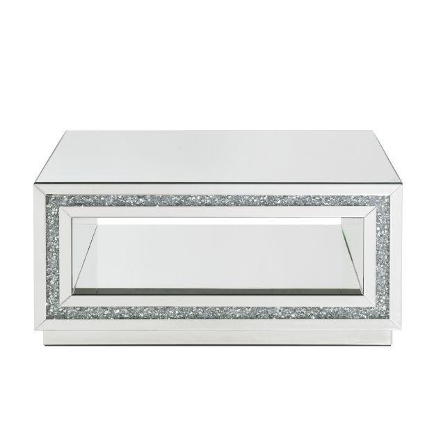 ACME - Noralie - Coffee Table - Mirrored & Faux Diamonds - 18" - 5th Avenue Furniture