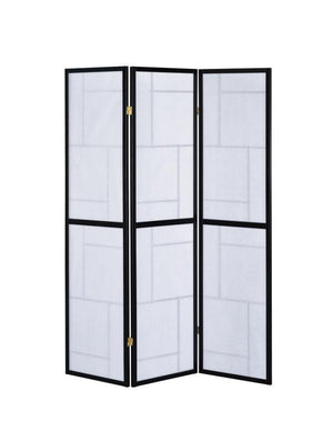 CoasterEveryday - Damis - 3-Panel Folding Floor Screen - Black And White - 5th Avenue Furniture