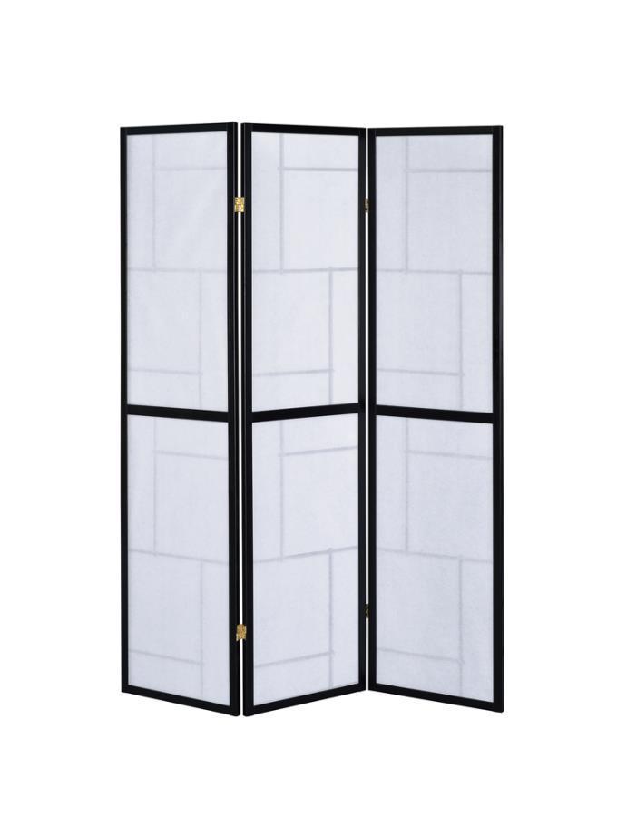 CoasterEveryday - Damis - 3-Panel Folding Floor Screen - Black And White - 5th Avenue Furniture