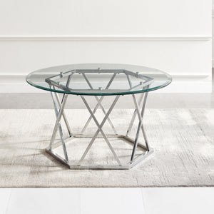 Steve Silver Furniture - Escondido - Glass Cocktail Table - Silver - 5th Avenue Furniture