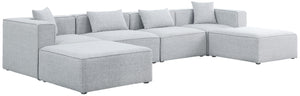 Meridian Furniture - Cube - Modular Sectional 6 Piece - Gray - Fabric - Modern & Contemporary - 5th Avenue Furniture