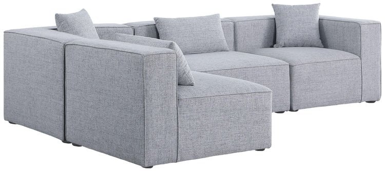 Meridian Furniture - Cube - Modular Sectional 4 Piece - Gray - 5th Avenue Furniture