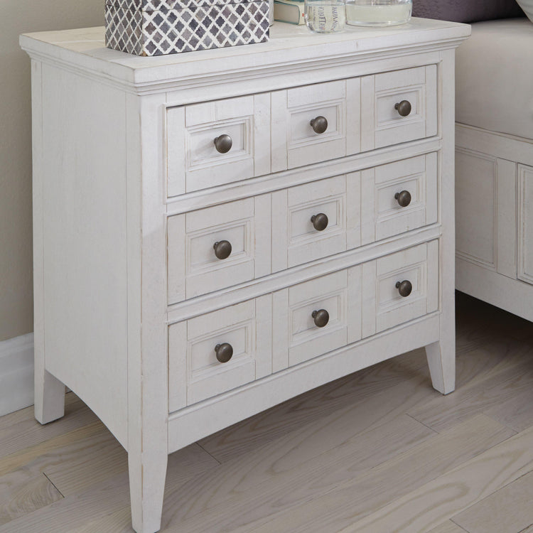 Magnussen Furniture - Heron Cove - Relaxed Traditional Chalk White Three Drawer Nightstand - Chalk White - 5th Avenue Furniture