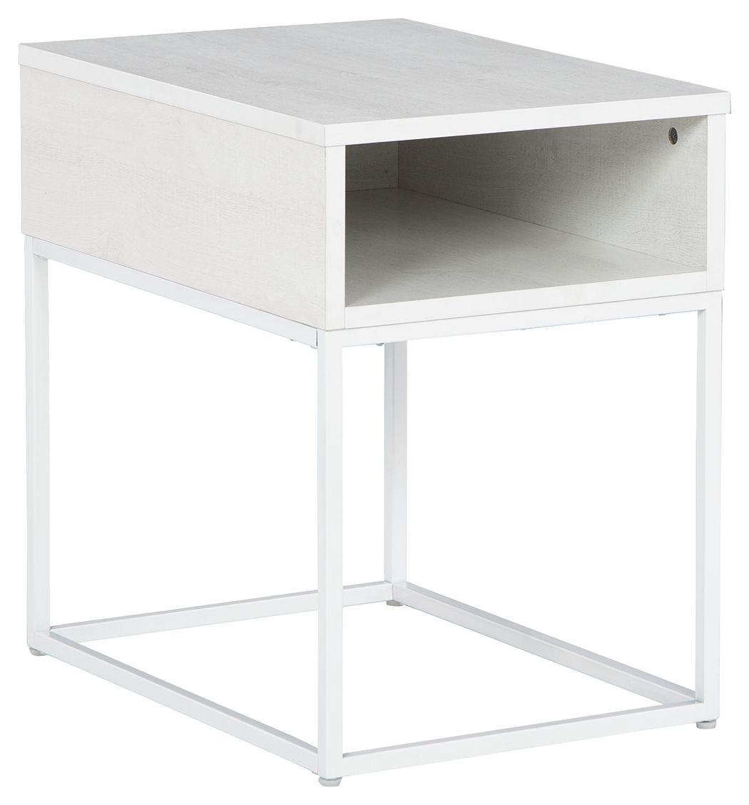 Signature Design by Ashley® - Deznee - White - Rectangular End Table - 5th Avenue Furniture