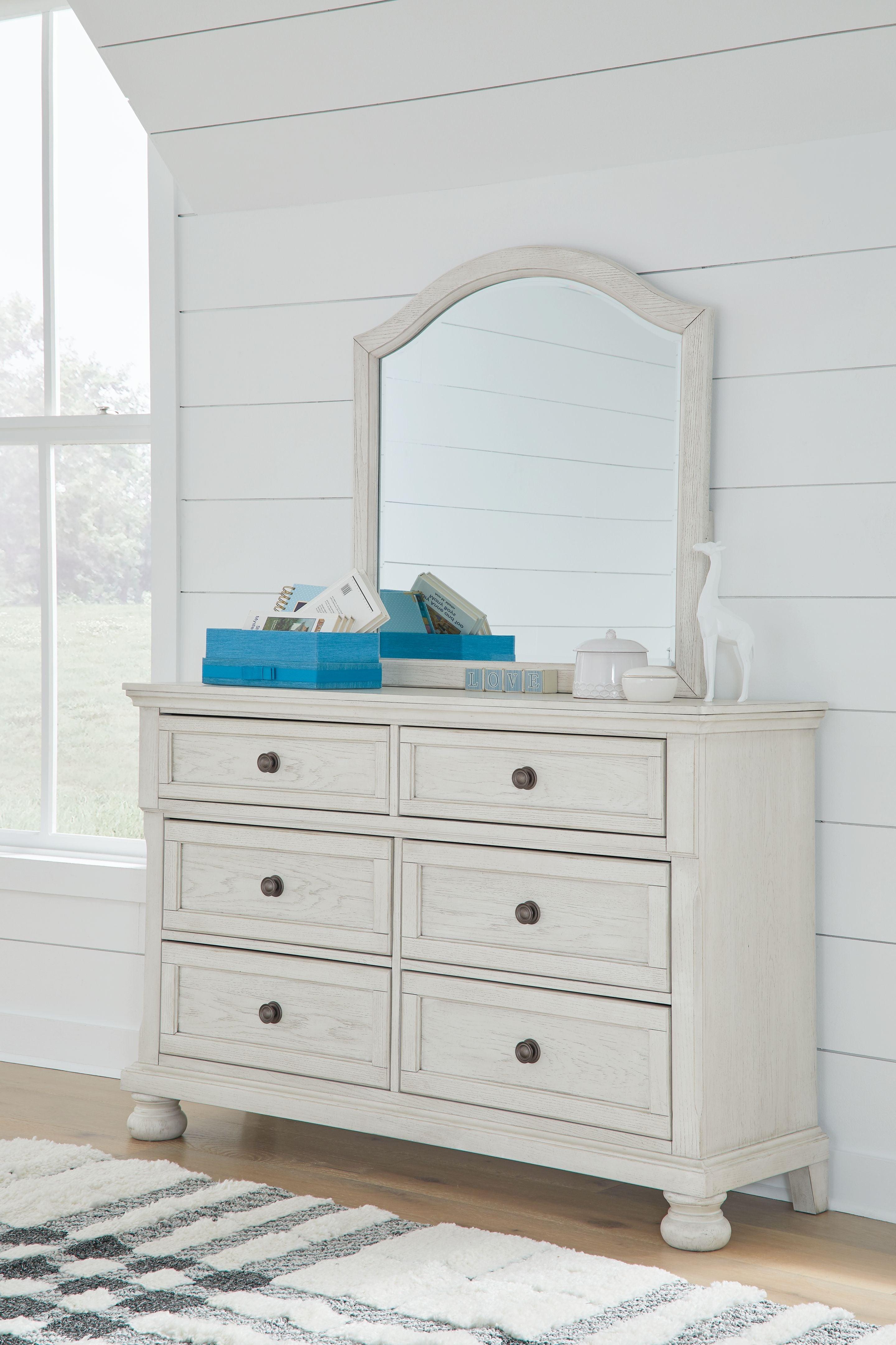 Signature Design by Ashley® - Robbinsdale - Antique White - Dresser, Mirror - Youth - 5th Avenue Furniture