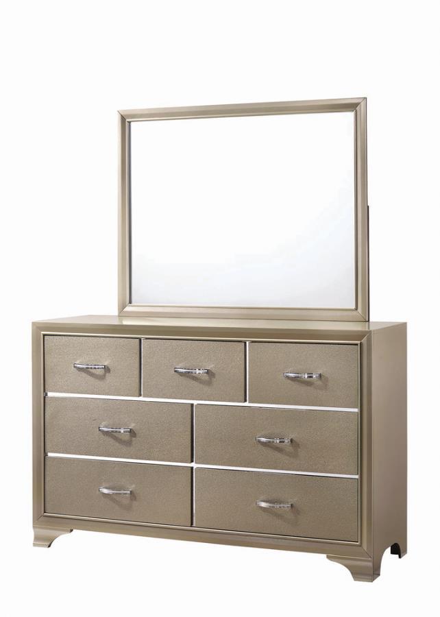 CoasterEveryday - Beaumont - Rectangular Dresser Mirror - Champagne - 5th Avenue Furniture