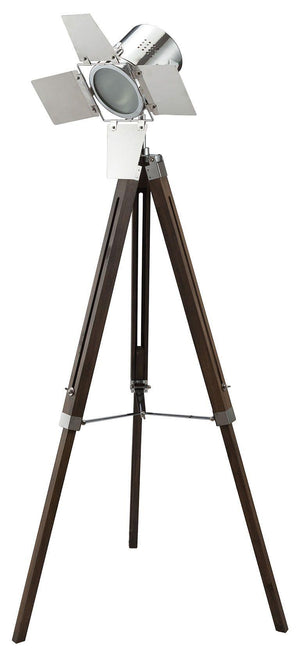 ACME - Hollywood - Floor Lamp - Antique Oak & Chrome - 5th Avenue Furniture