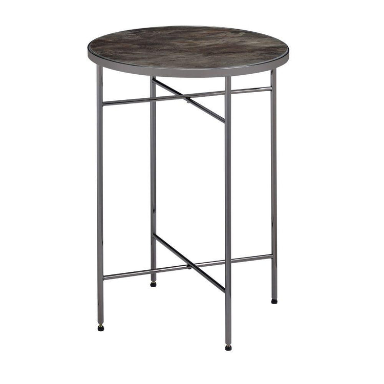 ACME - Bage - Accent Table - Glass & Black Nickel - 5th Avenue Furniture